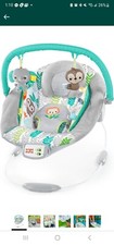 Bright Starts Jungle Vines Comfy Baby Bouncer with Vibrating Infant Seat Toy