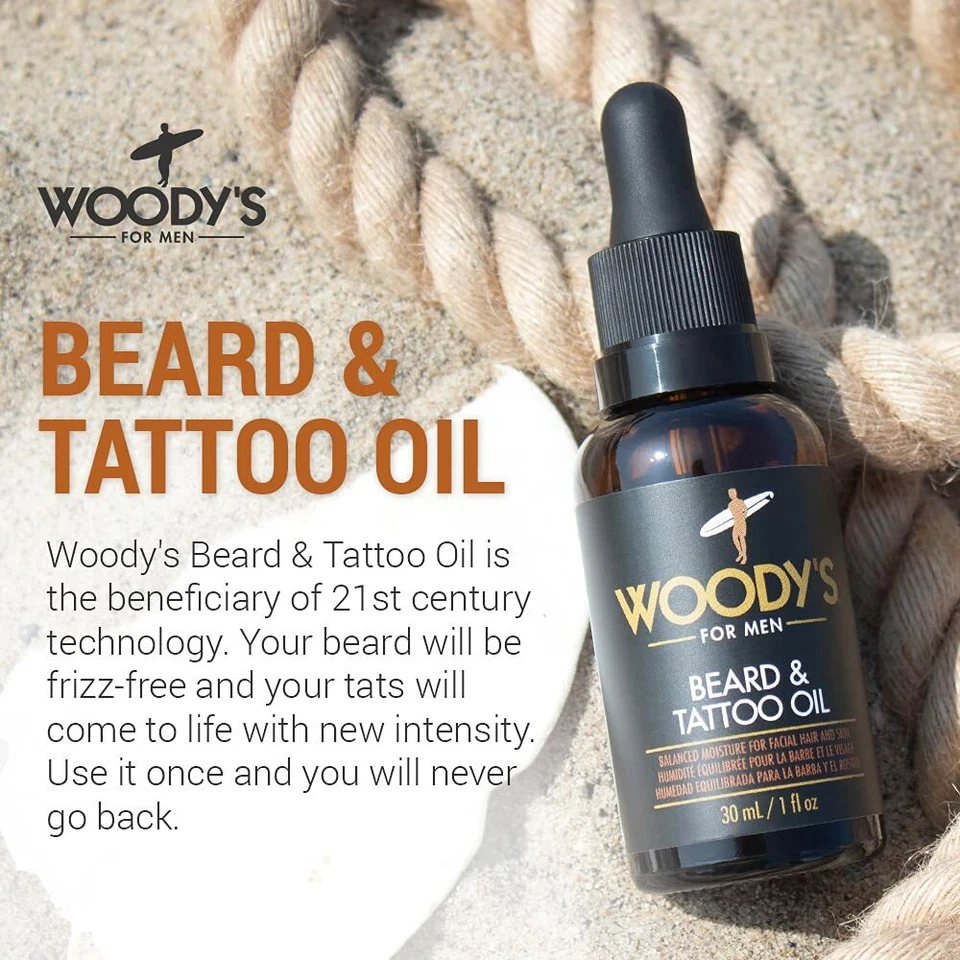 Woodys Quality Grooming for Men Beard & Tattoo Oil 1 Oz Set of 4 - Image 2 of 4