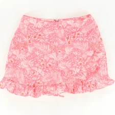 Lovers and Friends Ruffled Wrap Twill Skirt Pink Floral Women's M