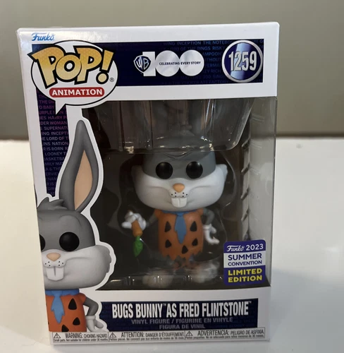 FUNKO POP BUGS BUNNY AS FRED FLINTSTONE #1259 SHARED STICKER SUMMER CON 2023
