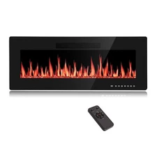 60" Electric Fireplace,Recessed&Wall Mounted,Ultra Thin$Low Noise,Remote Control