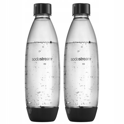 NEU Sodastream Flaschen Fuse 1L Schwarz 2er Pack spülmaschinenfest BPA frei 8719128112749
