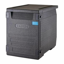 Cambro Insulated Front Loading Food Pan Carrier with 6 Rails in Black - 126L