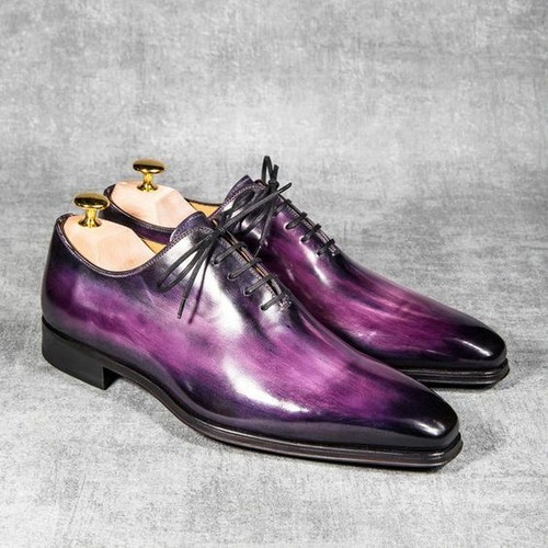 Handmade Men's whole cut purple patina 