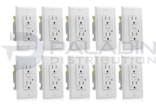 10 Pack 15A GFCI Outlet UL Listed - Weather / Tamper Resistant WR TR - White