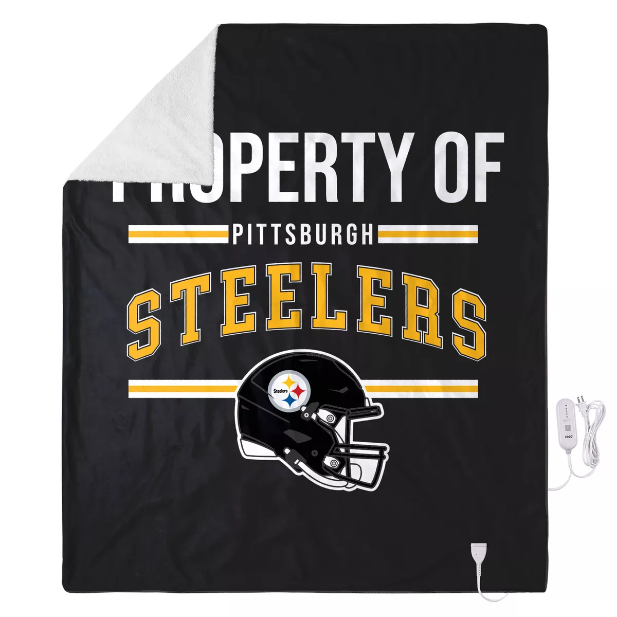FOCO NFL Pittsburgh Steelers Exclusive Heated Throw Blanket 50