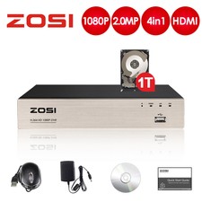 ZOSI 4Channel 1080P DVR Free APP for Security Camera 1TB Hard Drive Recorder
