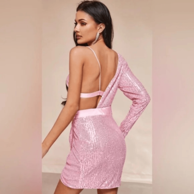open lace back dress Dolly Luxury Peach Pink Feather Tube Top Long Dinner Date Dress-VERO XL / Peach