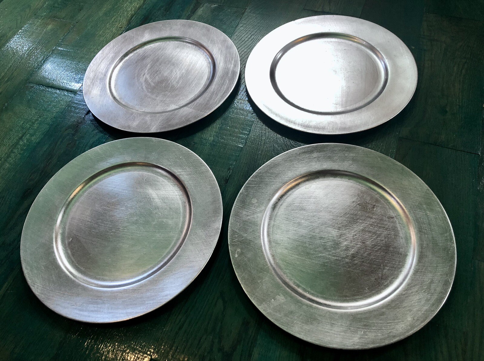 Set of 11 Pottery Barn Caterers Box 13" Charger Plates Platinum