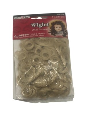 Blonde Fibre-Craft Wiglet Curly 5'' Doll Hair Add-On Custom Styling Creativity