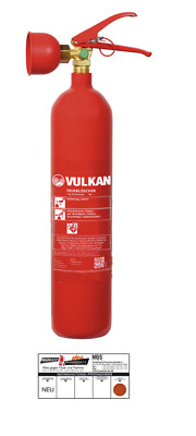 Vulkan C2 2kg CO2 Kohlendioxid Feuerlöscher Kohlensäure EDV inkl. Plakette