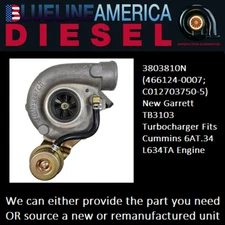 fits Cummins 6AT.34 L634TA  3803810N 466124-0007 New Garrett TB3103 Turbocharger