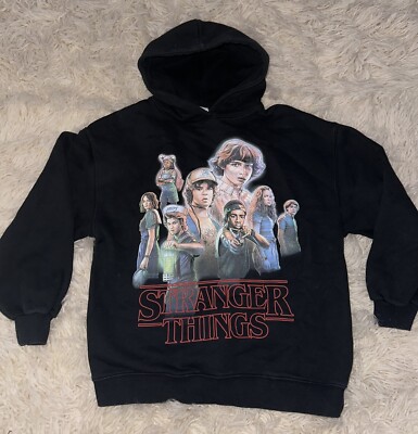 ZARA Stranger Things Pullover Hoodie Kids Size 13-14 Black | eBay