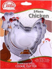 Chicken Cookie Cutter Set – Sharp & Stainless Steel Cooking Utensils – a Fun Fit