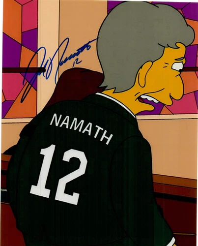 Joe Namath New York Jets Quarterback The Simpsons Signed 8 x 10 Photo TTM COA