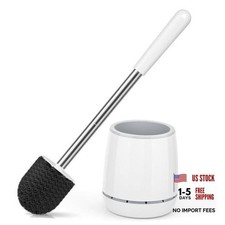 Toilet Brush, Toilet Brush and Holder with 304 Stainless Steel Handle, 1 White