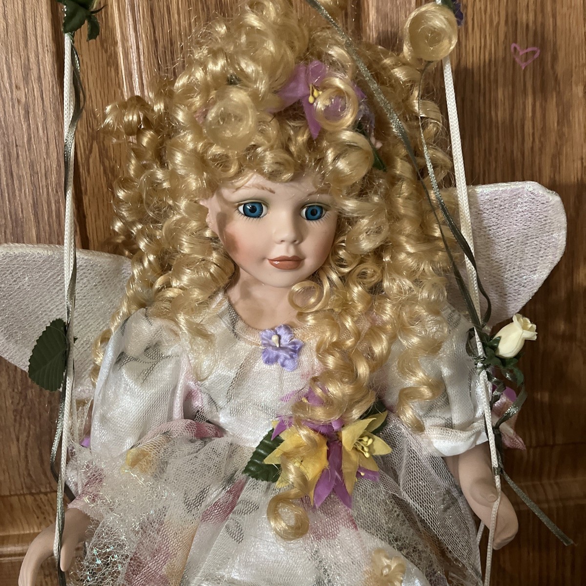 コレクション STAR doll Vtg Cathay Collection 1-5000 Porcelain Doll Fairy Angel On Swing