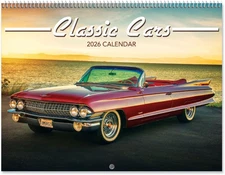 Current 2026 Classic Cars Wall Calendar, 12-Inch X 9-Inch Size Closed, 18-Inch