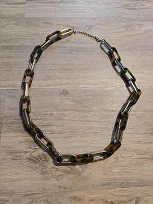 Coldwater Creek Böhmische Schildkröte Acryl Harz Kette Glied Leopard Halskette