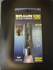 Braun Tactical Flashlight 3 modes 590 lumens 590 ft range up to 48hr runtime