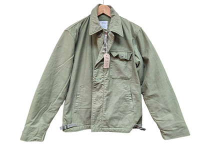 Original US Navy USN A2 Cold Weather Permeable Deck Jacket OD Green Medium #309