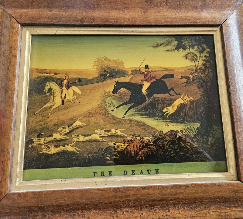 "The Death"; English Fox Hunting, Glass Painting