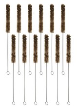 12PK Bristle Cleaning Brushes with Fan Shaped Ends 9.25 Twisted Stainless Stee
