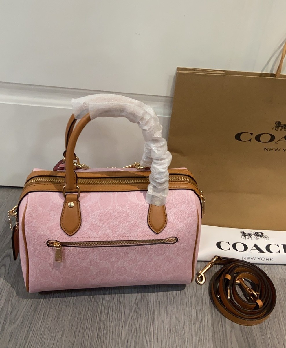 COACH Rowan 2way Satchel Bag Signature Canvas CEA18 Powder Pink