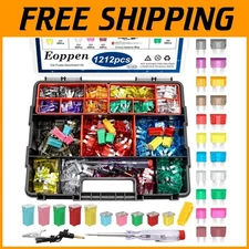 1212Pcs Car Fuses Assortment Kit with Puller & Tester