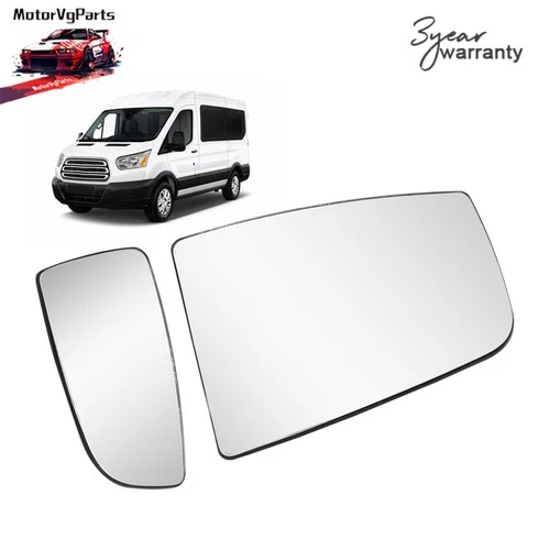 Passenger Side Upper&Lower Mirror Glass with Heated For 2015-23 FORD TRANSIT VAN