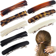 8PCS French Barrette Hair Clips for Women, 2 Styles Small Tortoise Shell Hair...