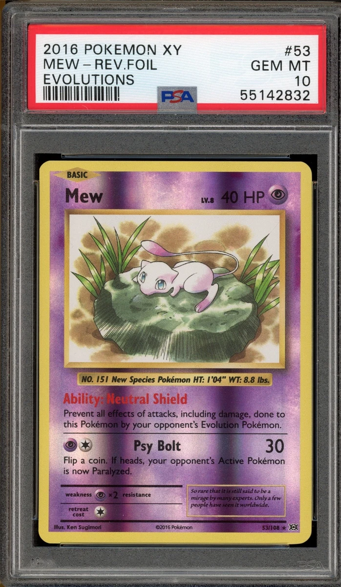 Mew Pokémon TCG Professional Sports Authenticator (PSA) Grade 10