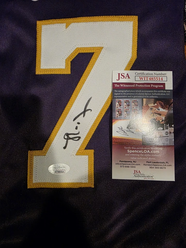 Camiseta púrpura autografiada de Lamar Odom Los Angeles Lakers Foto 2 de 2