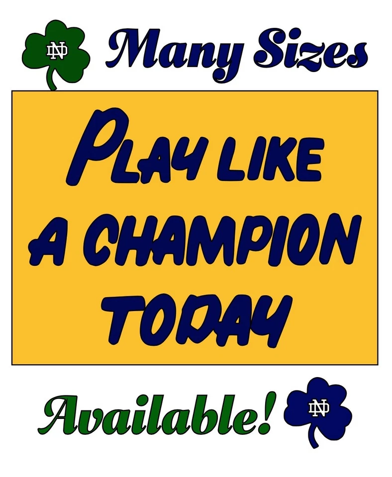 Notre Dame Play Like A Champion Today Handmade Acrylic Wall Sign NOT Crummy Tin - Image 2 of 4