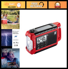 Compact NOAA Emergency Weather Radio - Crank, AM/FM, SOS Flashlight, Multiple Po