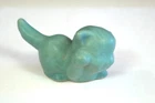 Vintage Van Briggle Pottery Cat Kitten Figure Matt Ming Blue Green