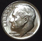 1955-D 10C Roosevelt Dime BU 90% Silver 26owt0302-3