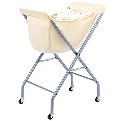Laundry Cart with Wheels, 32 H Easy Rolling Laundry Hamper with Removable Lin...
