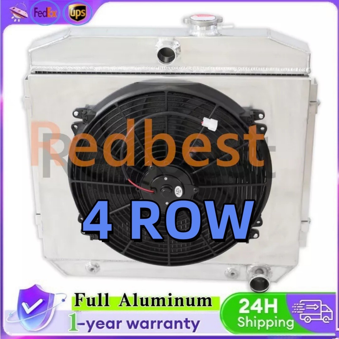 4Row Radiator+Shroud+Fans For Chevy 1955 56 57 Bel Air/Nomad/Del Ray/150/210 V8