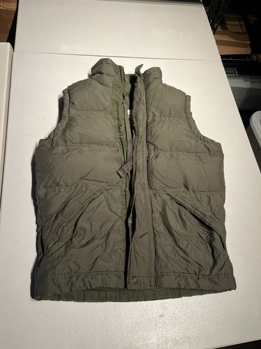 Abercrombie & Fitch Vest Mens Small Green Summit Rock Army Down Fill Coat Jacket