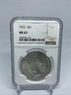 1923 Peace Silver Dollar $1 NGC MS63