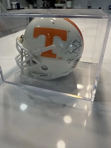 Peyton Manning Signed Tennessee Vols Mini Helmet In a Acrylic Display Case