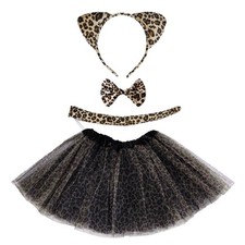 Marrywindix Brown Leopard Costume Tutu Set Animal Fancy Dress Standard,