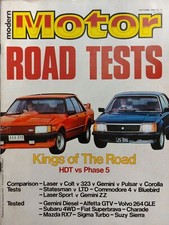 Modern Motor Road Tests Brock HDT Holden VC Commodore v Ford XD Ph 5 Falcon RX7