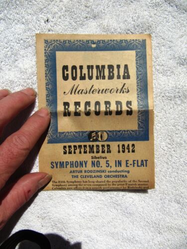 September 1942 COLUMBIA MASTERWORKS RECORDS Supplement Lotte Lehmann CATALOG .