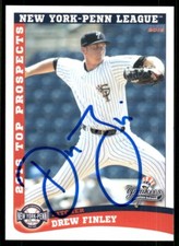 2016 Staten Island Yankees DREW FINLEY Signed Card autograph auto