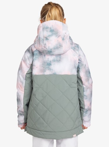 NEW ROXY Radiant Lines Overhead ANORAK Snow Jacket Girls L 12 GREY SNOWBOARD SKI - Picture 2 of 3