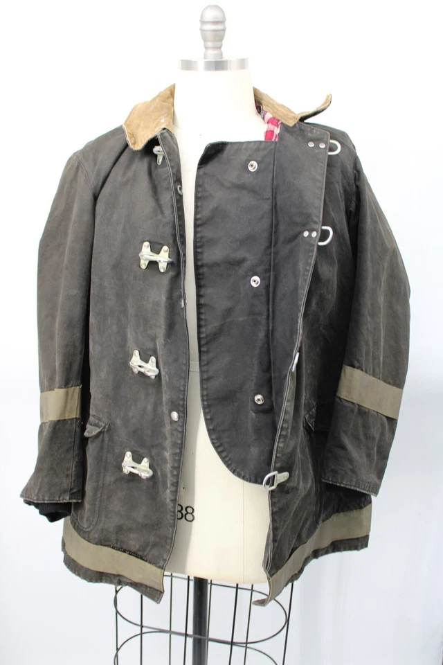 Abrigo de bombero vintage MAde the Globe Mfg Co. Pittsfield N.H. Foto 2 de 4