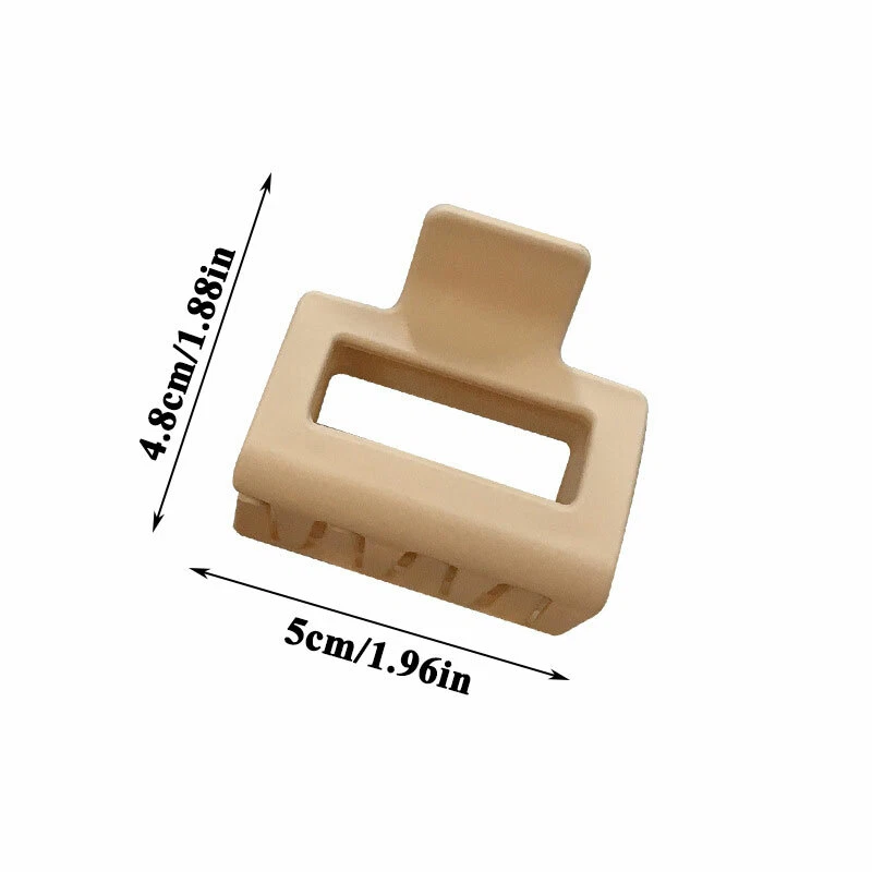 Horquilla de pelo de tiburón hueca cuadrada retro de resina mate para mujer Foto 2 de 4