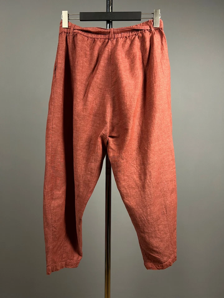 Pantalones Anchos Gudrun Sjoden Mujer Naranja Melocotón Lino Globo Harén Talla M Foto 4 de 4